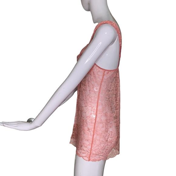 Victoria's Secret Y2K All Lace Baby Doll Pale Pink Size M Slit Down The Middle - Picture 11 of 13